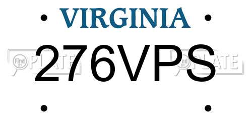 276VPS Virginia License Plate