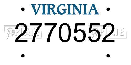 2770552 Virginia License Plate
