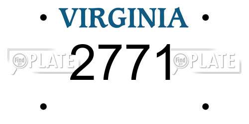 2771 Virginia License Plate