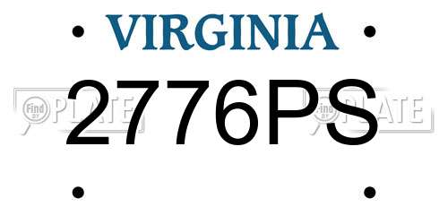 2776PS Virginia License Plate