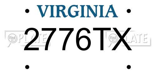 2776TX Virginia License Plate