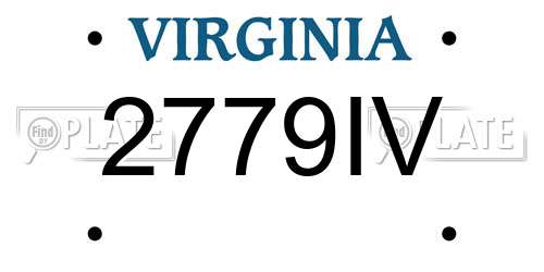 2779IV Virginia License Plate