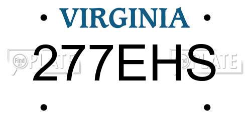 277EHS Virginia License Plate