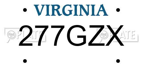 277GZX Virginia License Plate