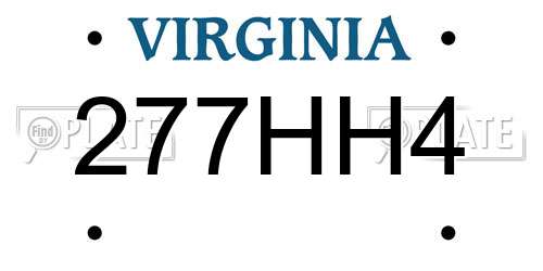 277HH4 Virginia License Plate