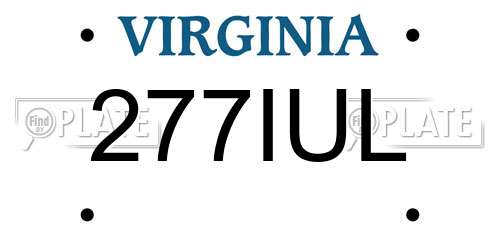 277IUL Virginia License Plate