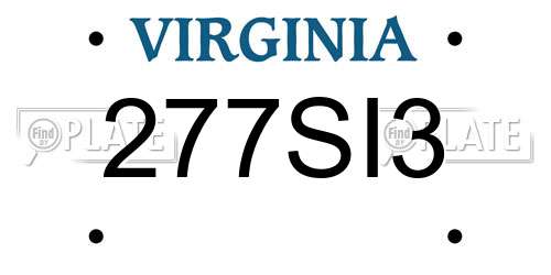 277SI3 Virginia License Plate