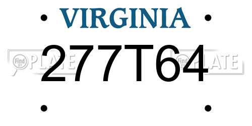 277T64 Virginia License Plate