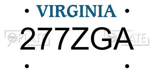 277ZGA Virginia License Plate