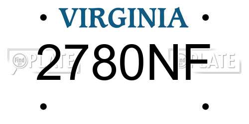 2780NF Virginia License Plate