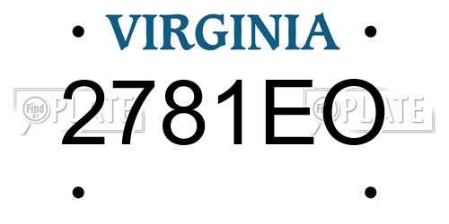 2781EO Virginia License Plate