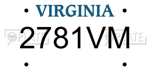 2781VM Virginia License Plate
