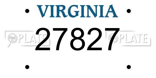27827 Virginia License Plate
