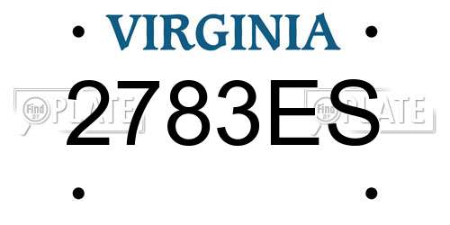 2783ES Virginia License Plate