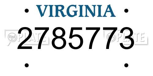 2785773 Virginia License Plate