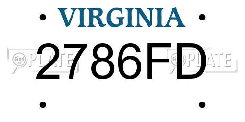 2786FD Virginia License Plate