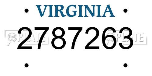 2787263 Virginia License Plate