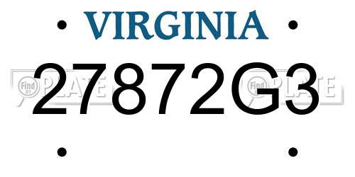 27872G3 Virginia License Plate