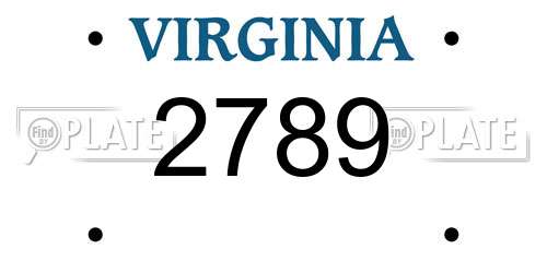 2789 Virginia License Plate