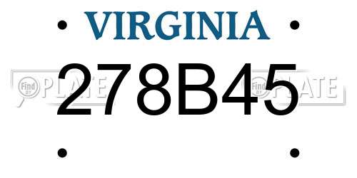 278B45 Virginia License Plate