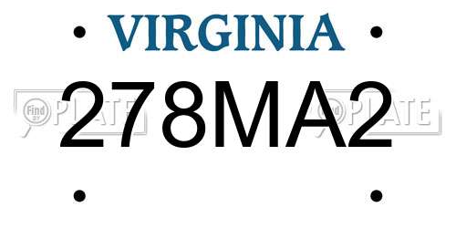 278MA2 Virginia License Plate