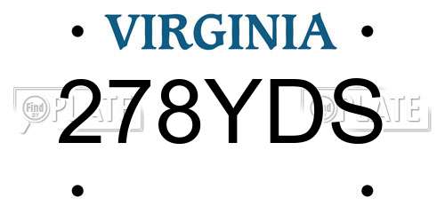 278YDS Virginia License Plate
