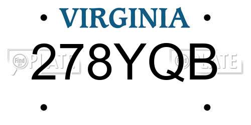 278YQB Virginia License Plate