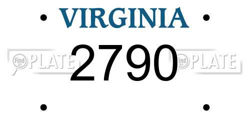 2790 Virginia License Plate