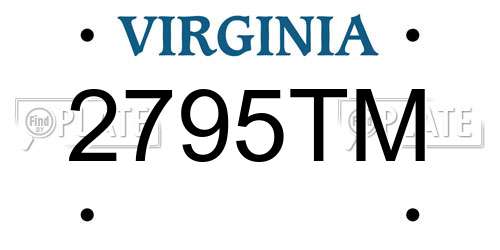 2795TM Virginia License Plate