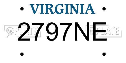 2797NE Virginia License Plate