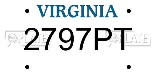 2797PT Virginia License Plate