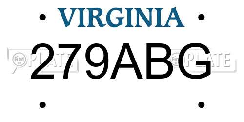 279ABG Virginia License Plate