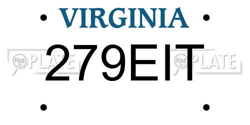 279EIT Virginia License Plate