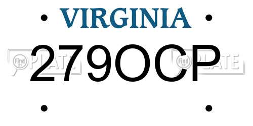 279OCP Virginia License Plate