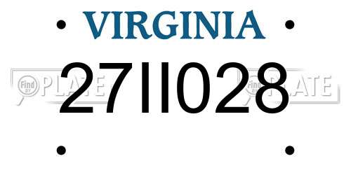 27II028 Virginia License Plate