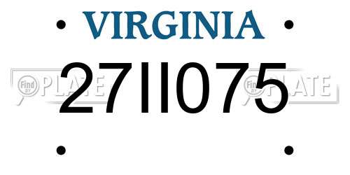 27II075 Virginia License Plate