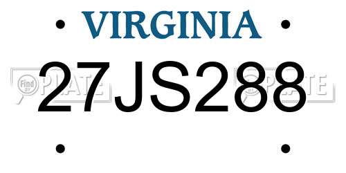 27JS288 Virginia License Plate