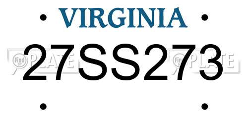 27SS273 Virginia License Plate