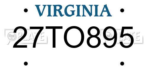27TO895 Virginia License Plate