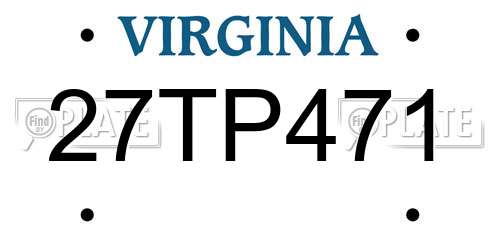 27TP471 Virginia License Plate
