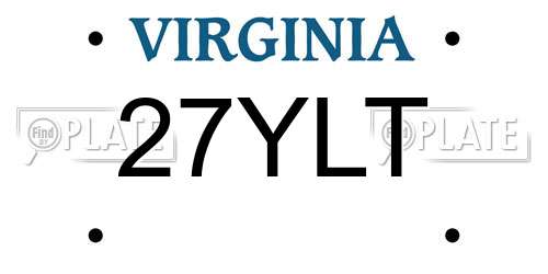 27YLT Virginia License Plate