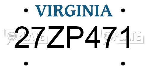 27ZP471 Virginia License Plate