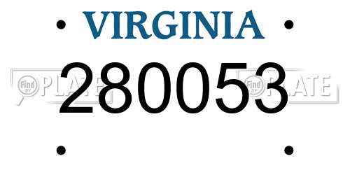 280053 Virginia License Plate