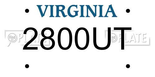 2800UT Virginia License Plate