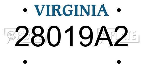 28019A2 Virginia License Plate