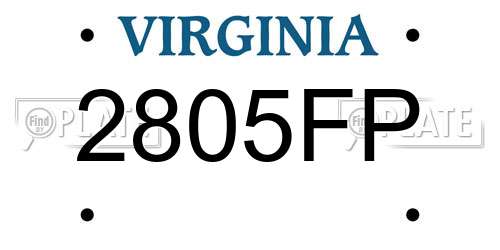 2805FP Virginia License Plate