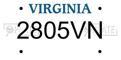 2805VN Virginia License Plate
