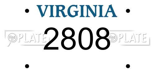 2808 Virginia License Plate