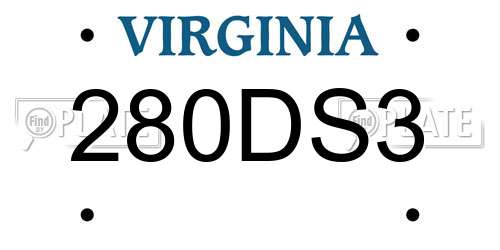 280DS3 Virginia License Plate