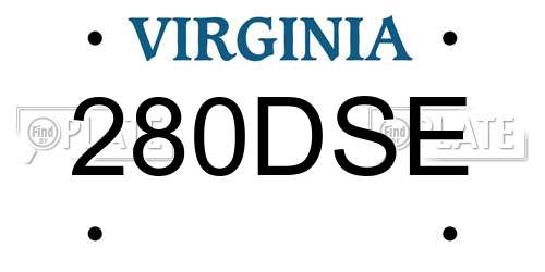 280DSE Virginia License Plate